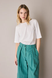 Cotton half-sleeve T-shirt