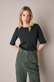 Cotton half-sleeve T-shirt