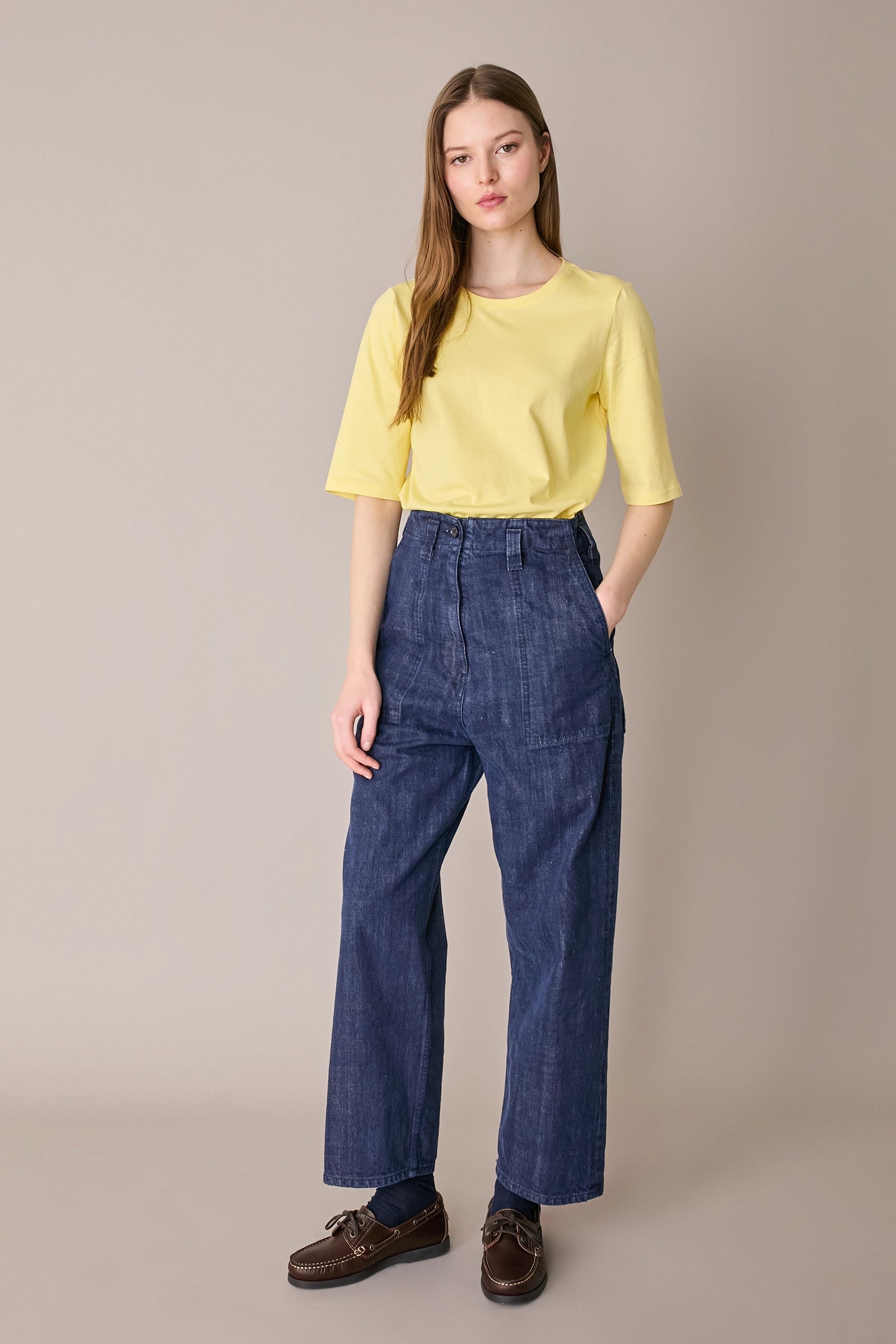 Cotton half-sleeve T-shirt