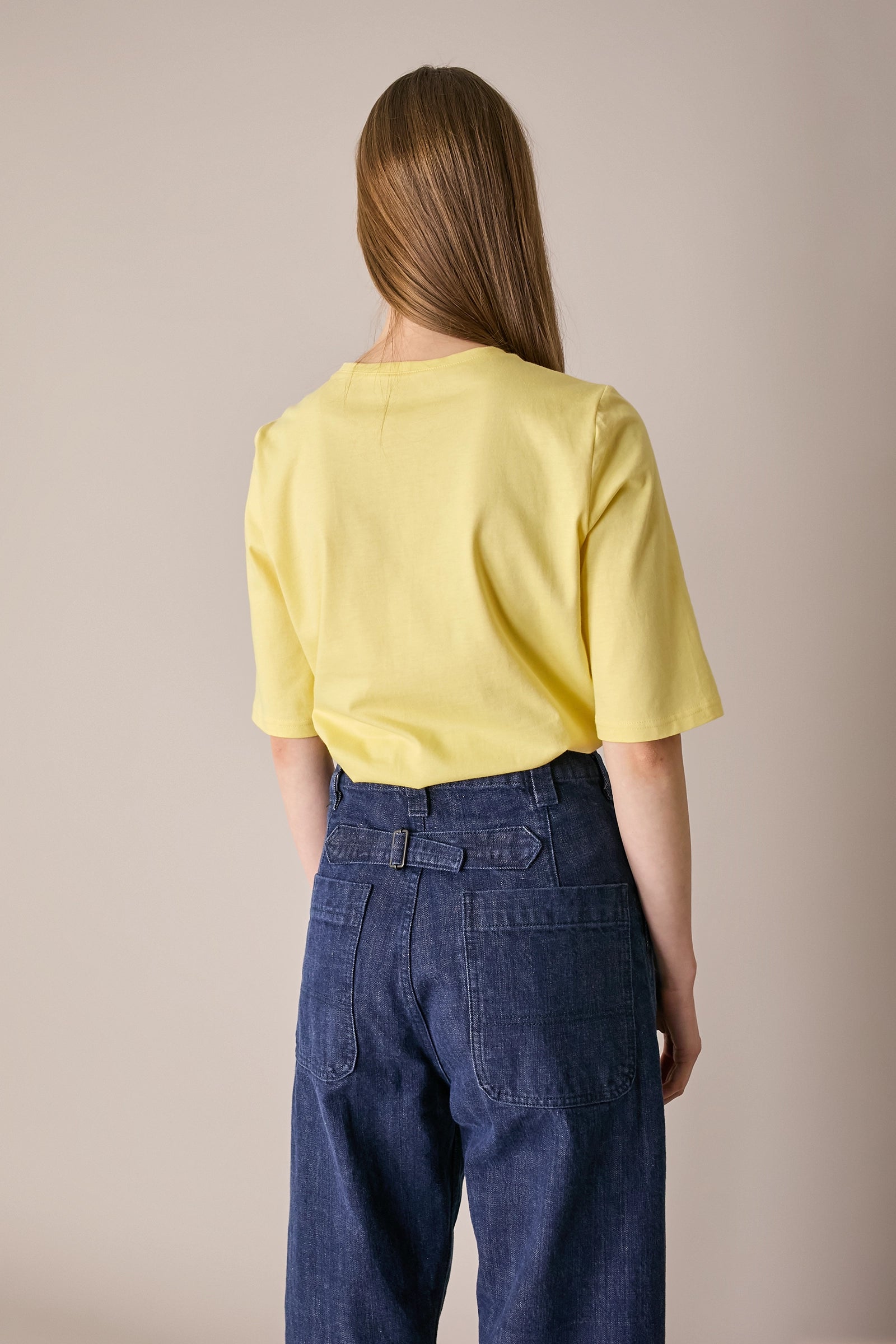 Cotton half-sleeve T-shirt