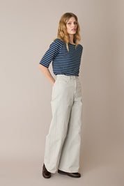 Pantaloni cinque tasche in drill di cotone