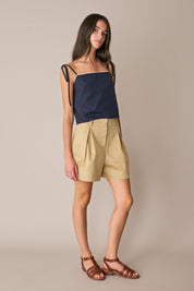 Top in cotone con serpentina