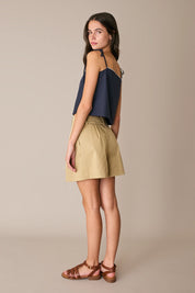 Top in cotone con serpentina
