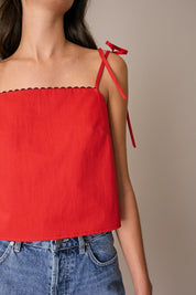 Top in cotone con serpentina