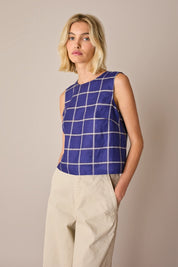 Checked linen top