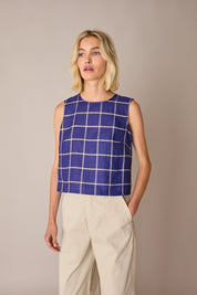 Checked linen top