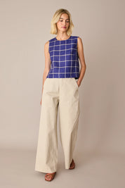 Checked linen top