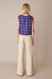 Checked linen top