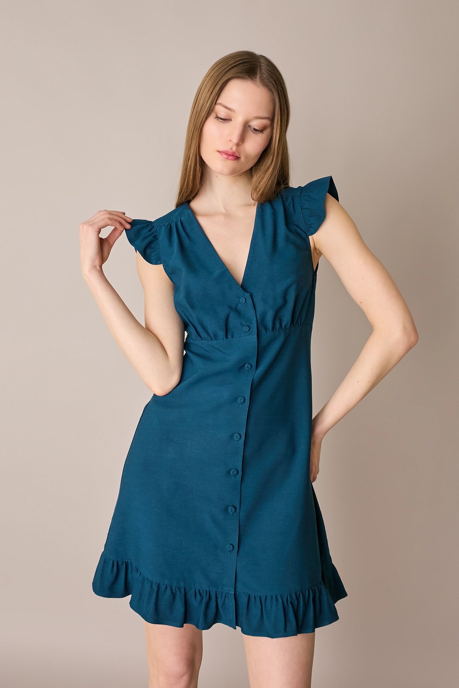 Abito chemisier con volant