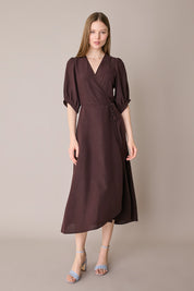 Silk crepe de chine wrap dress