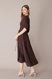 Silk crepe de chine wrap dress