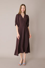Silk crepe de chine wrap dress