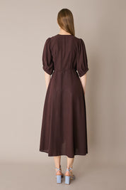 Silk crepe de chine wrap dress