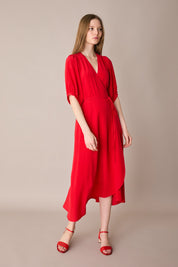 Silk crepe de chine wrap dress