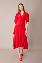 Silk crepe de chine wrap dress