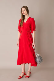 Silk crepe de chine wrap dress