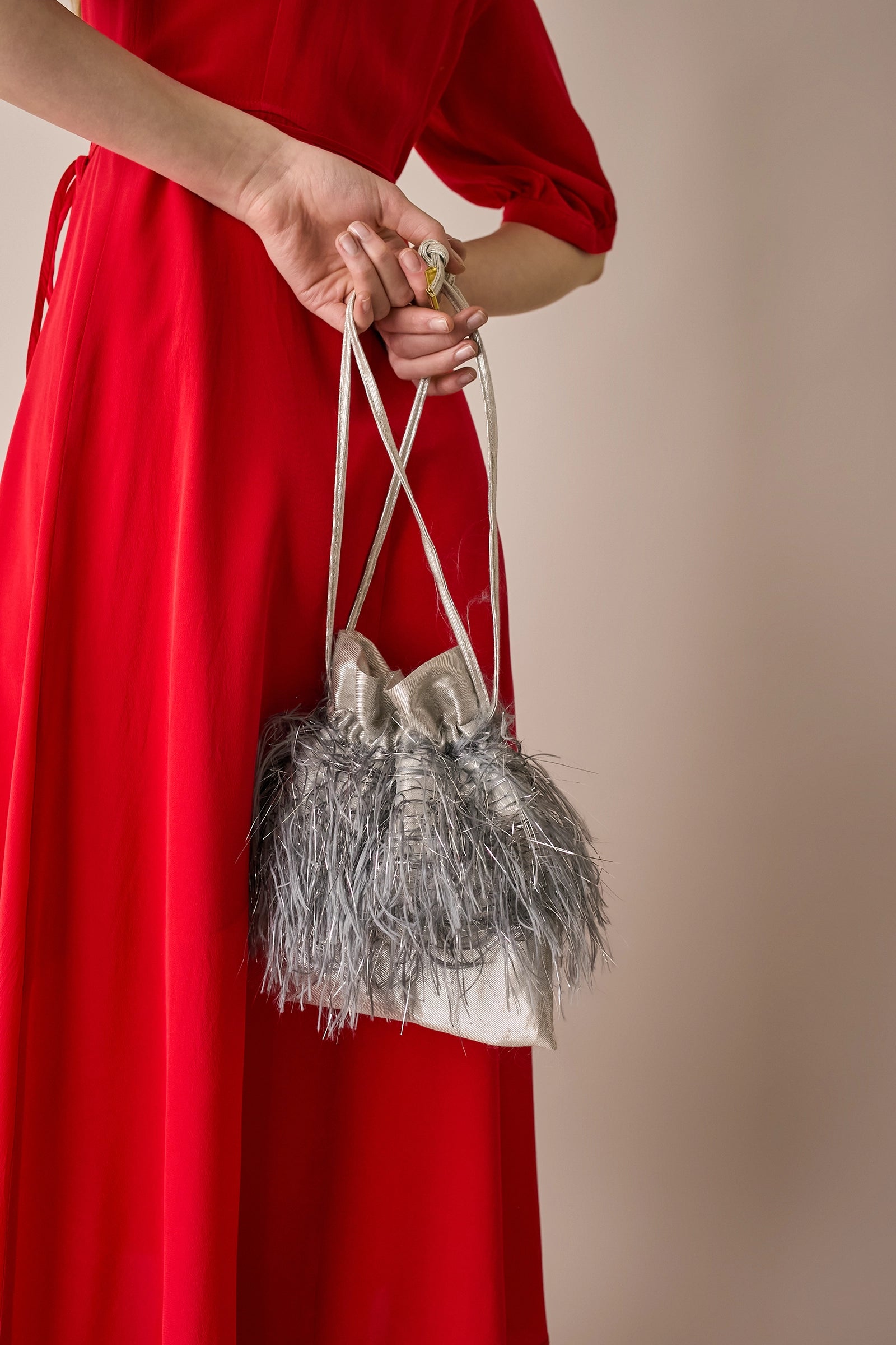 Silk crepe de chine wrap dress