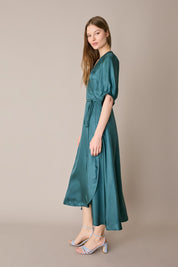 Silk crepe de chine wrap dress