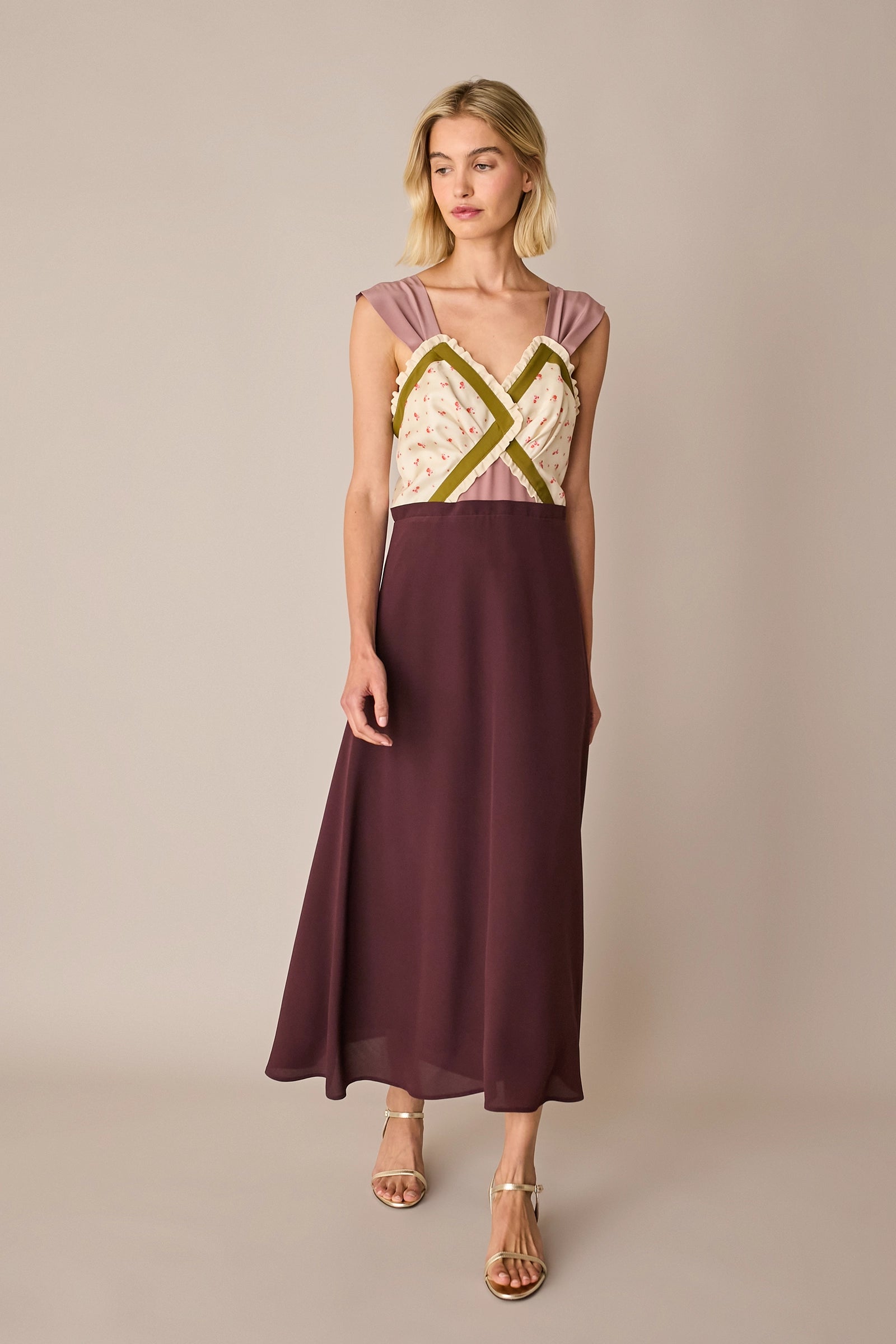 Long dress with floral top