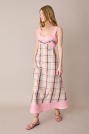 Abito colorato in lino e cotone