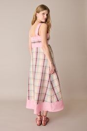 Abito colorato in lino e cotone