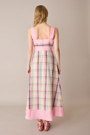 Abito colorato in lino e cotone