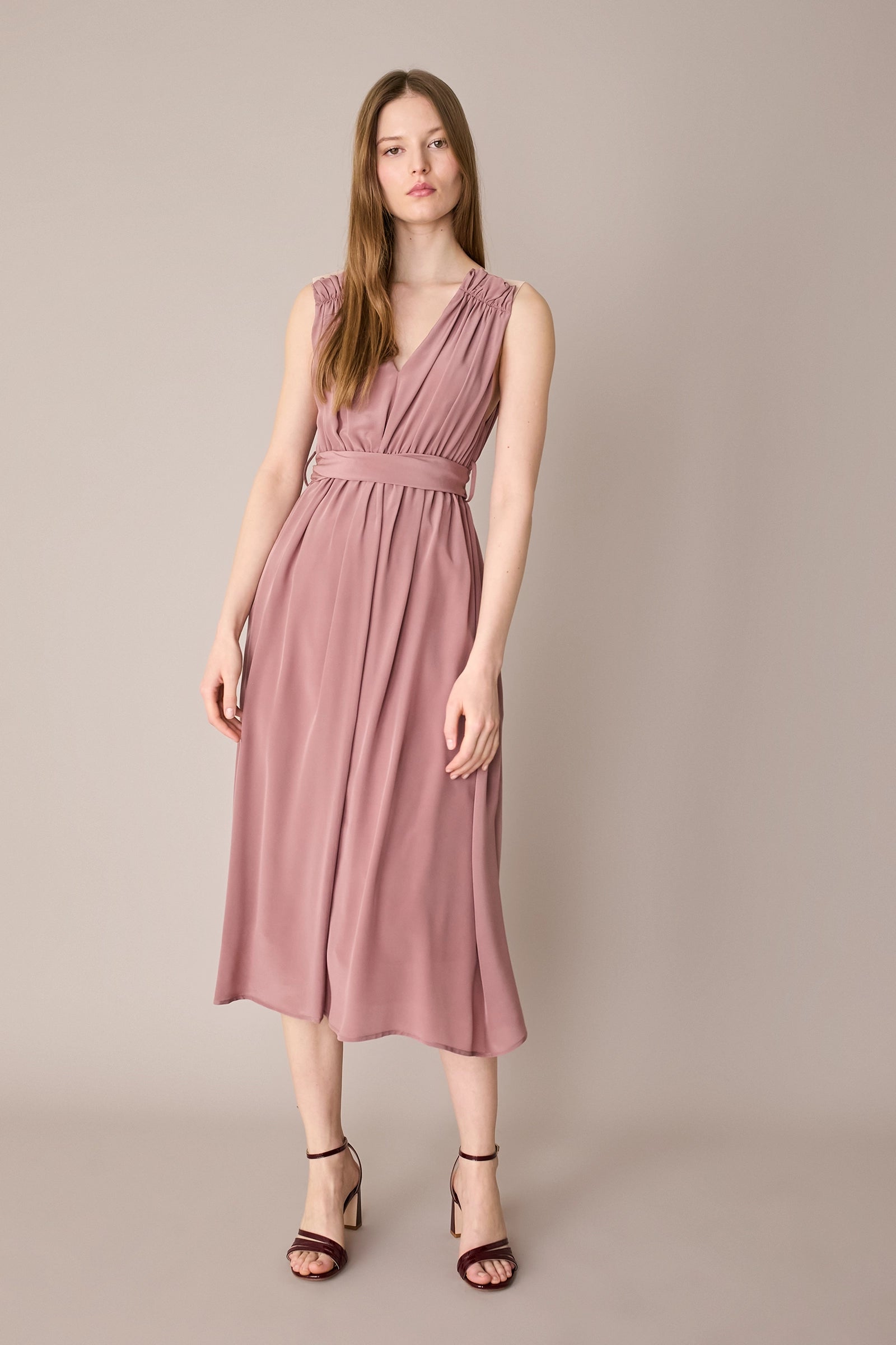 Abito drappeggiato in seta