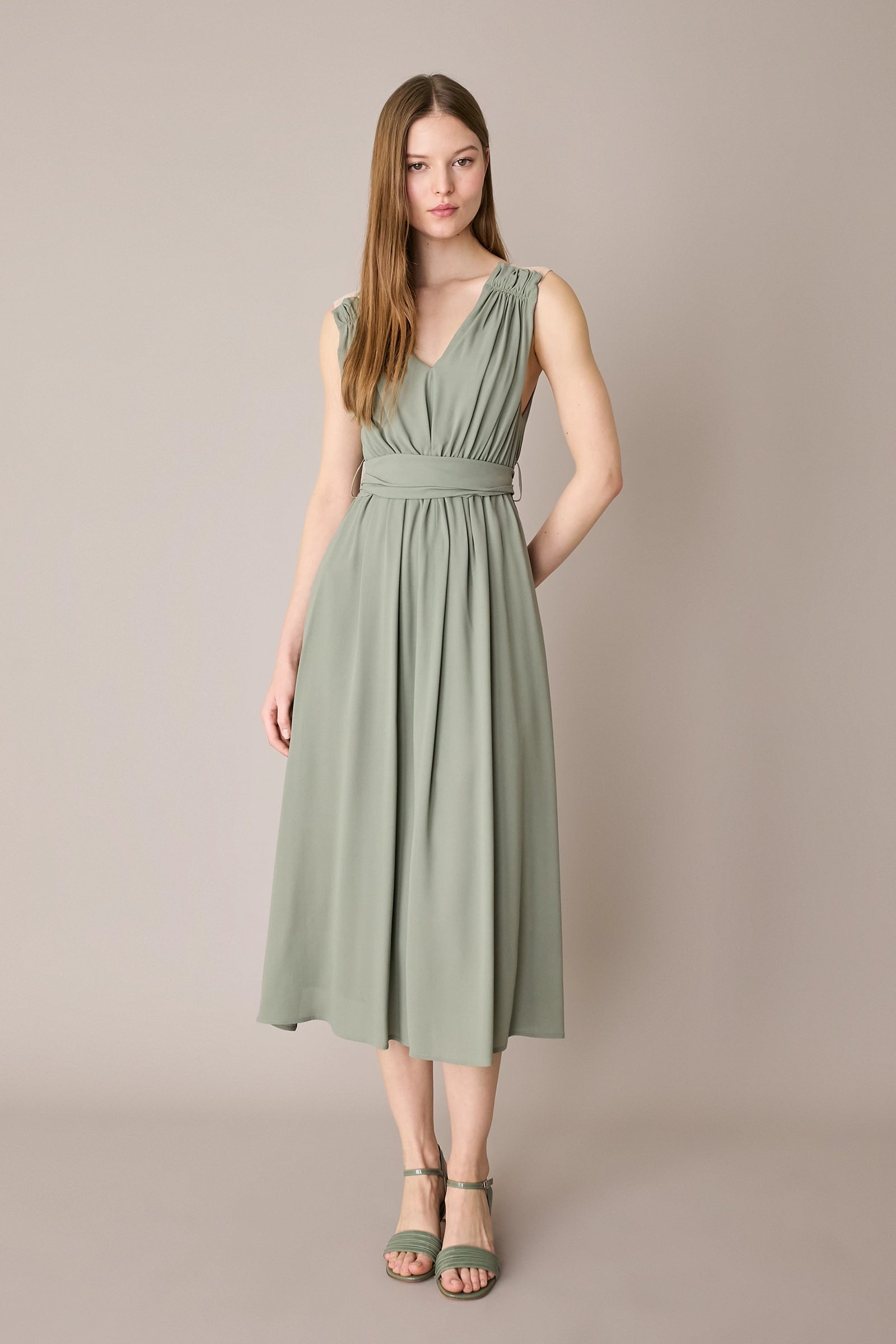 Abito drappeggiato in seta