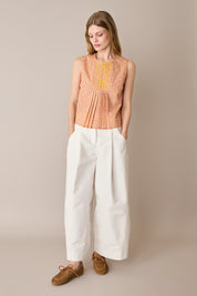 Pantaloni in cotone con pinces