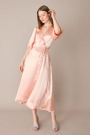 Silk-blend wrap dress