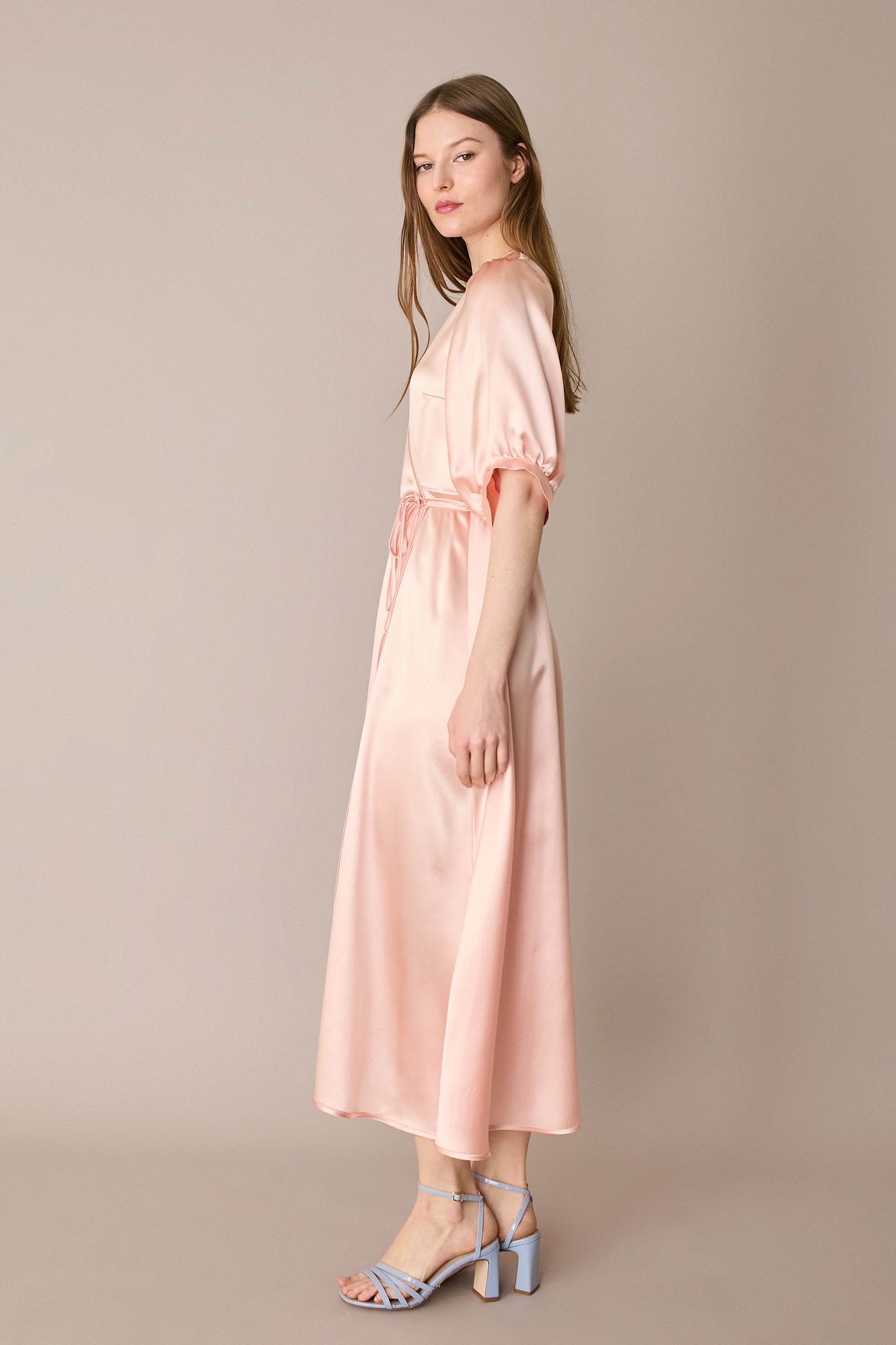 Silk-blend wrap dress