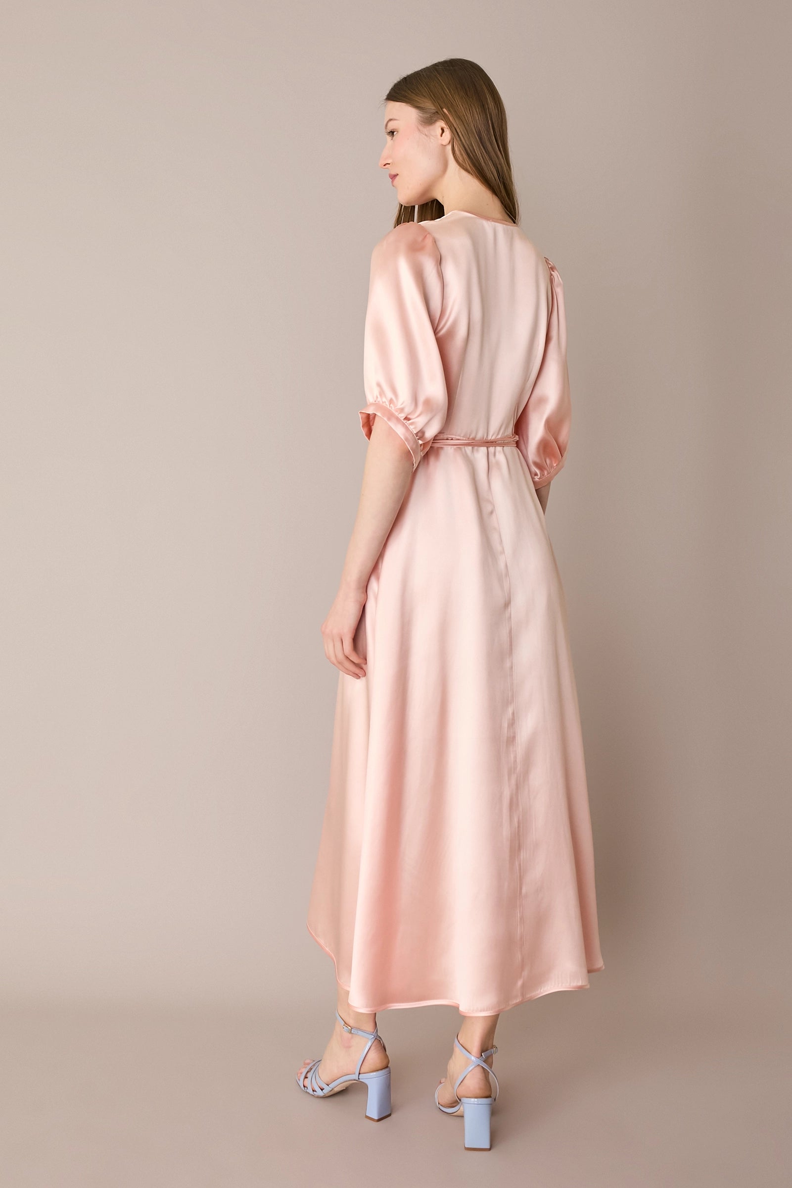 Silk-blend wrap dress