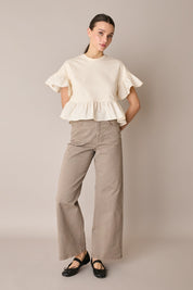 Pantaloni cinque tasche in drill di cotone