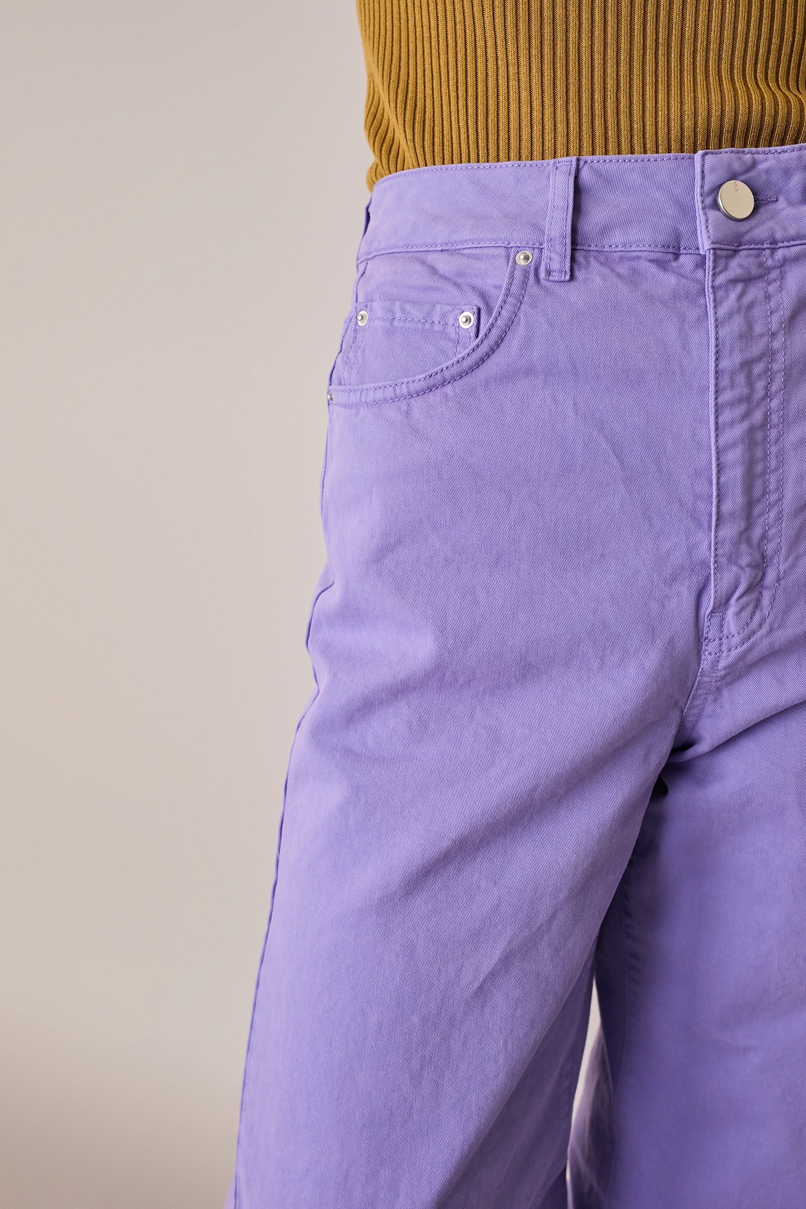 Pantaloni cinque tasche in drill di cotone