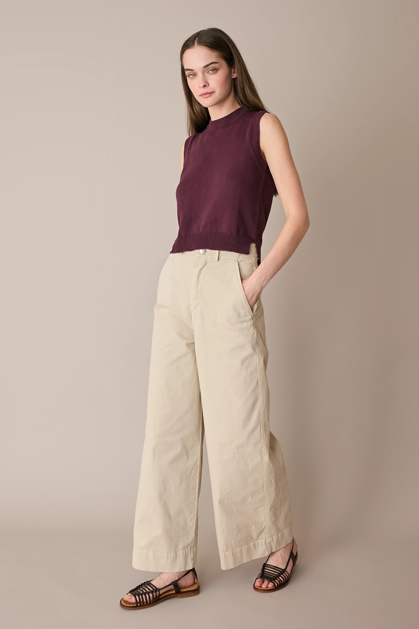 Pantaloni in cotone a gamba dritta