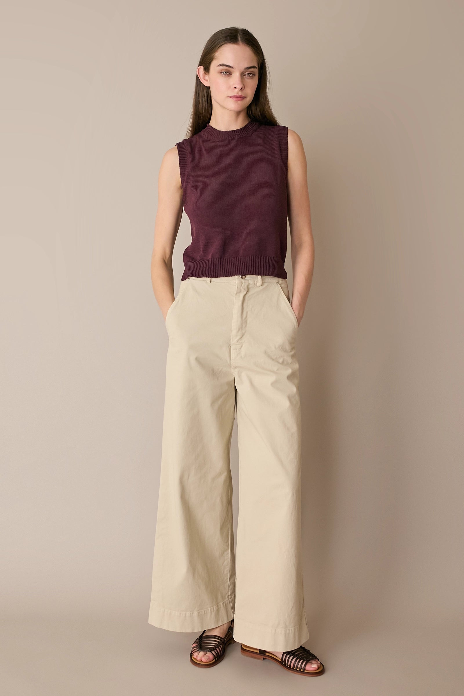 Pantaloni in cotone a gamba dritta