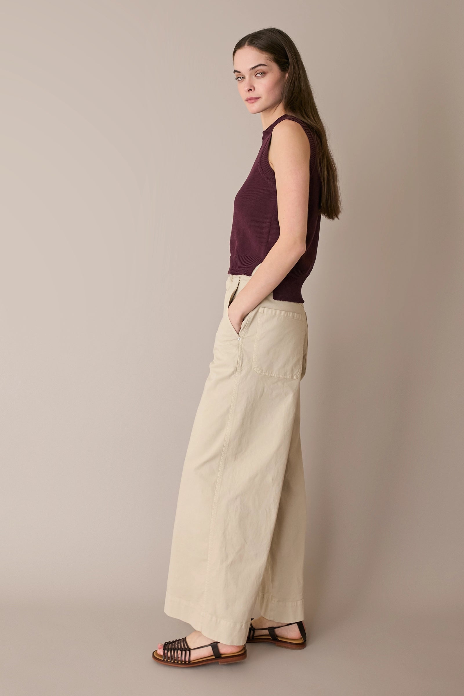 Pantaloni in cotone a gamba dritta
