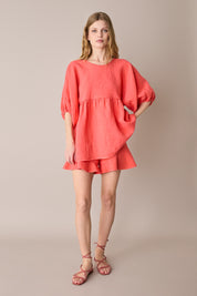 Shorts in lino con bottoni