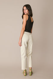Frayed-hem cotton trousers