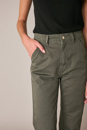Frayed-hem cotton trousers
