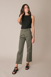 Frayed-hem cotton trousers