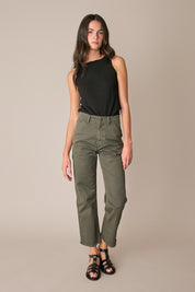 Frayed-hem cotton trousers