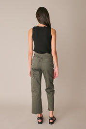 Frayed-hem cotton trousers