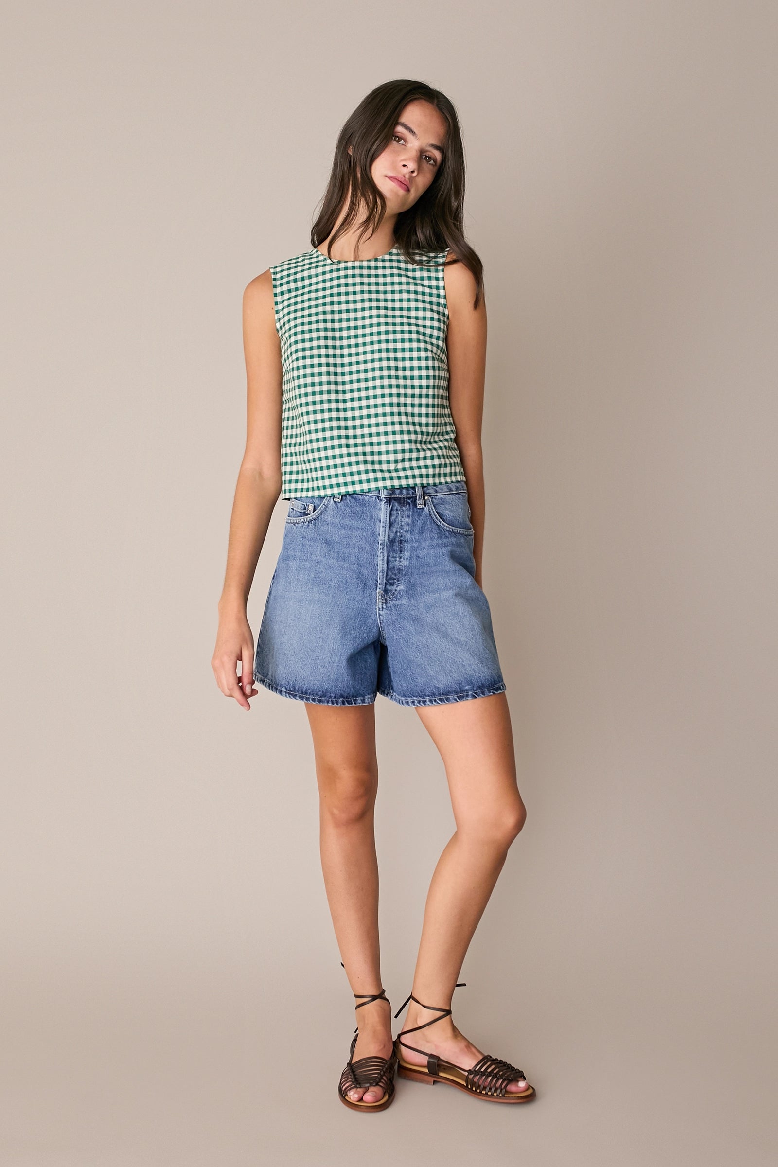 Denim 5-pocket shorts