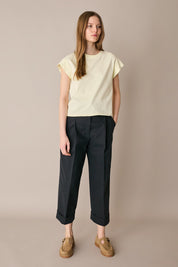 Cotton wide-leg trousers