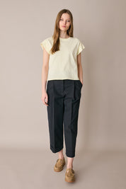 Cotton wide-leg trousers