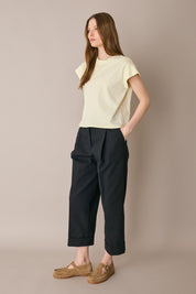 Cotton wide-leg trousers