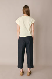 Cotton wide-leg trousers