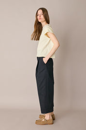 Cotton wide-leg trousers