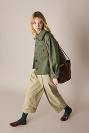 Cotton wide-leg trousers